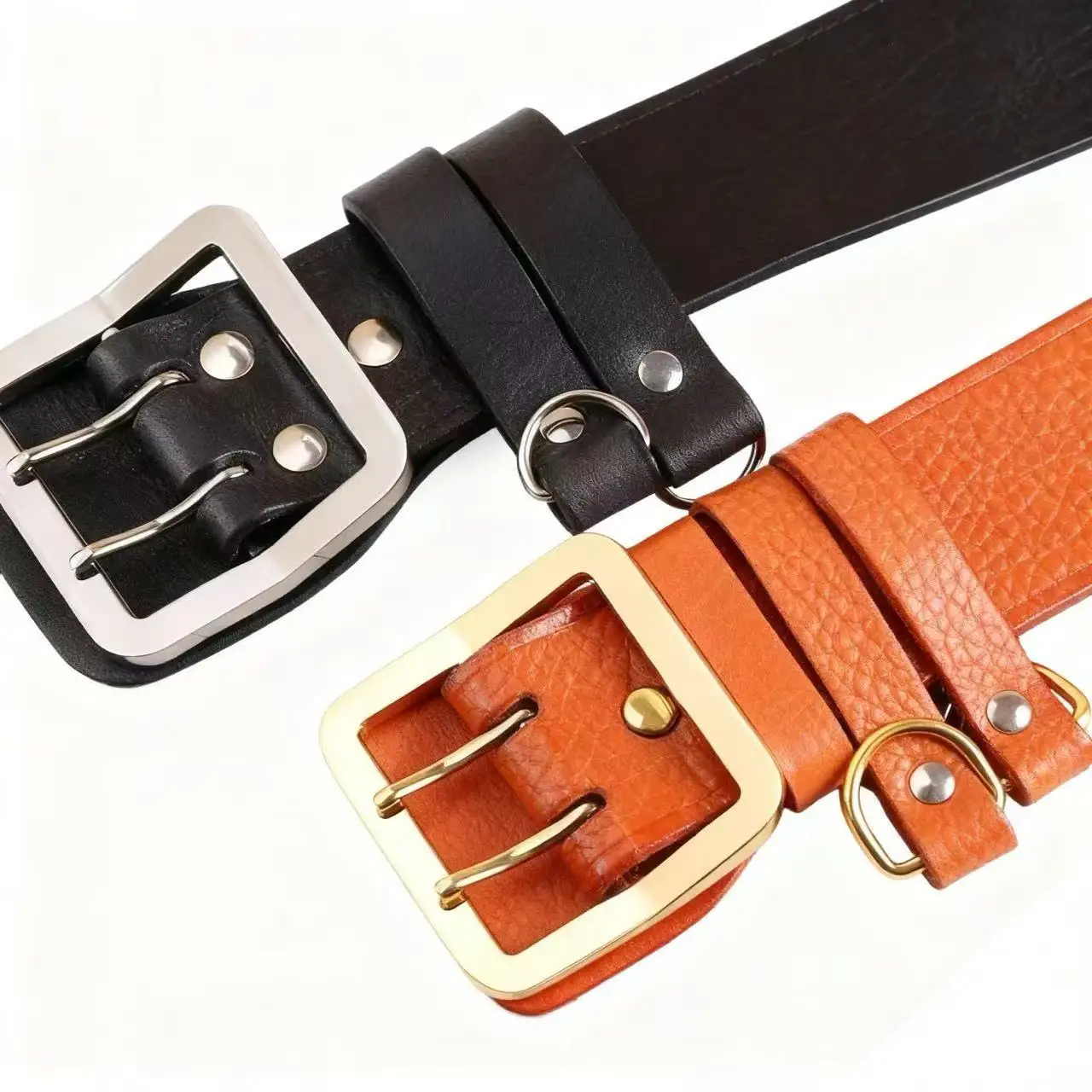 4.8 سنتيمتر جلد البقر الحقيقي الرجال مزدوجة الصدر خاص اتسعت حزام حزام التدريب في الهواء الطلق متعددة الوظائف حزام معركة خاص