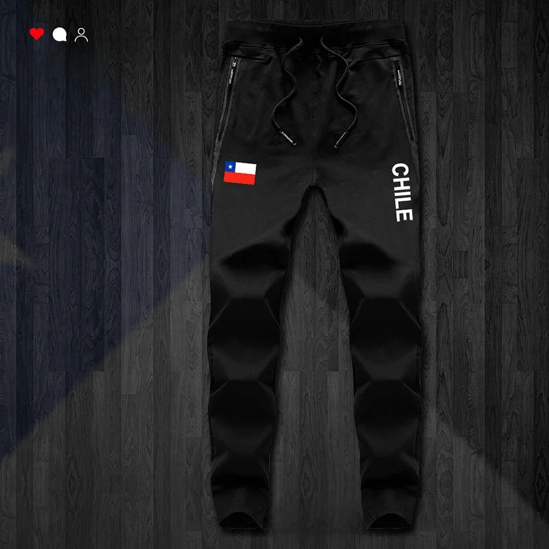

Unisex Sporty Trousers Chile National Team Uniform Long Pants Youth Fashion Brand Cotton Polyester Blend All-Season Wear