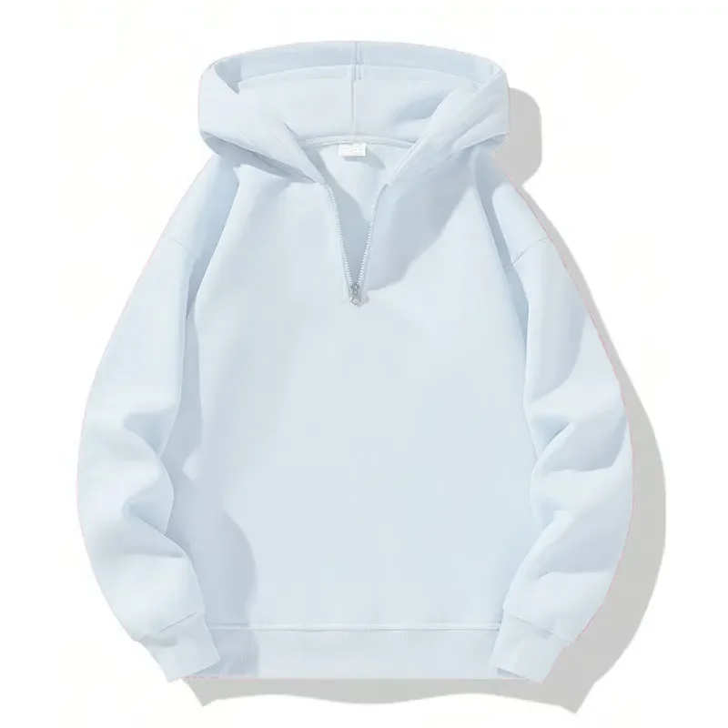 Moletom feminino cortado de manga comprida com zíper quarto 2025 outono inverno casual gola V pulôver tops com bolsos