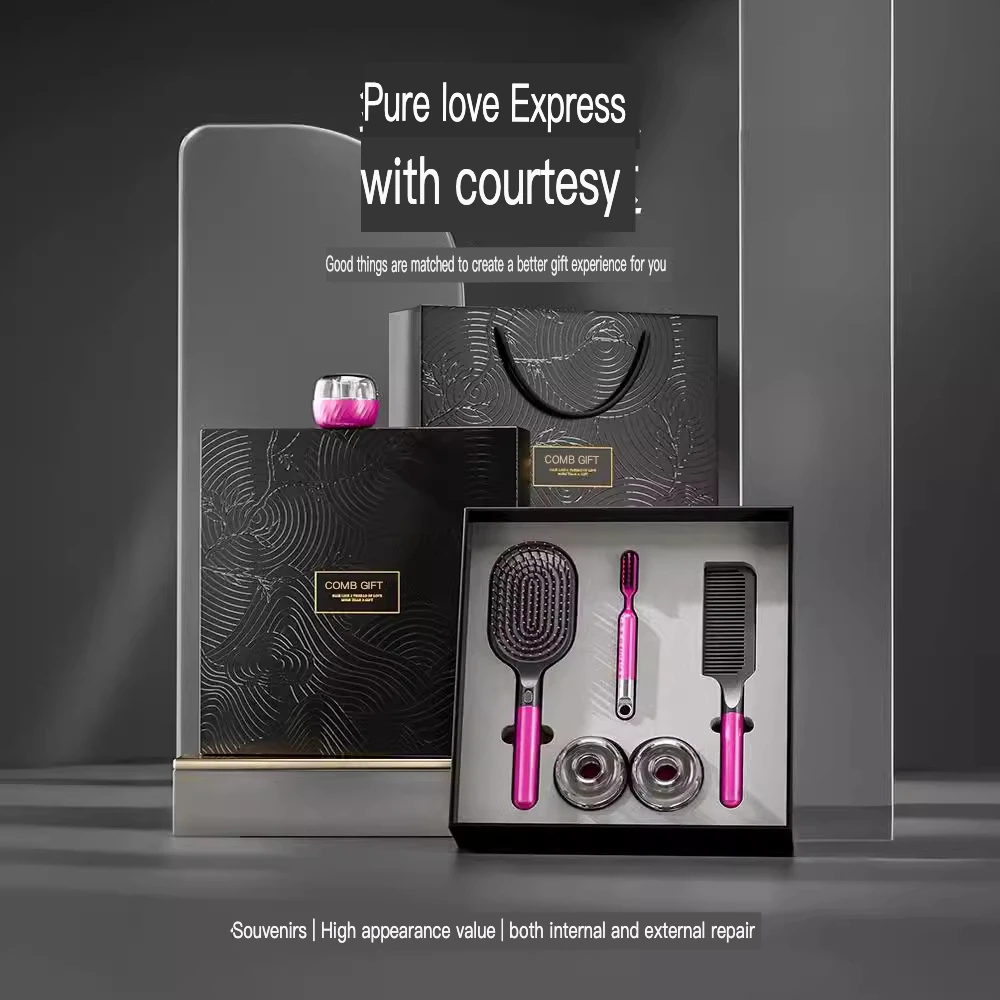 

High-grade Birthday Comb Gift Box Couples Luxury Sense Tanabata Gift Box Air Cushion Bag Comb Boudoir Blessing With Hand Gift