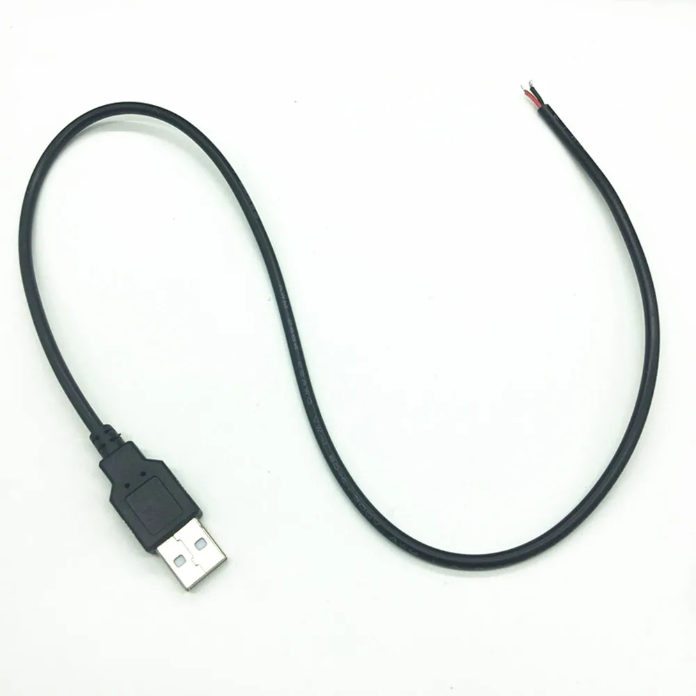 Conector USB LED de 50CM y 100CM, línea de Cable de 2 pines, conectores de Cable de conexión de alimentación para tira de luces LED de un solo Color DC5V