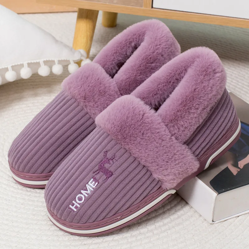 Women Men Couples Home Slippers New Fashion Warm Winter Furry Soft Short Plush Slipper Non Slip Bedroom Slides Indoor Shoes