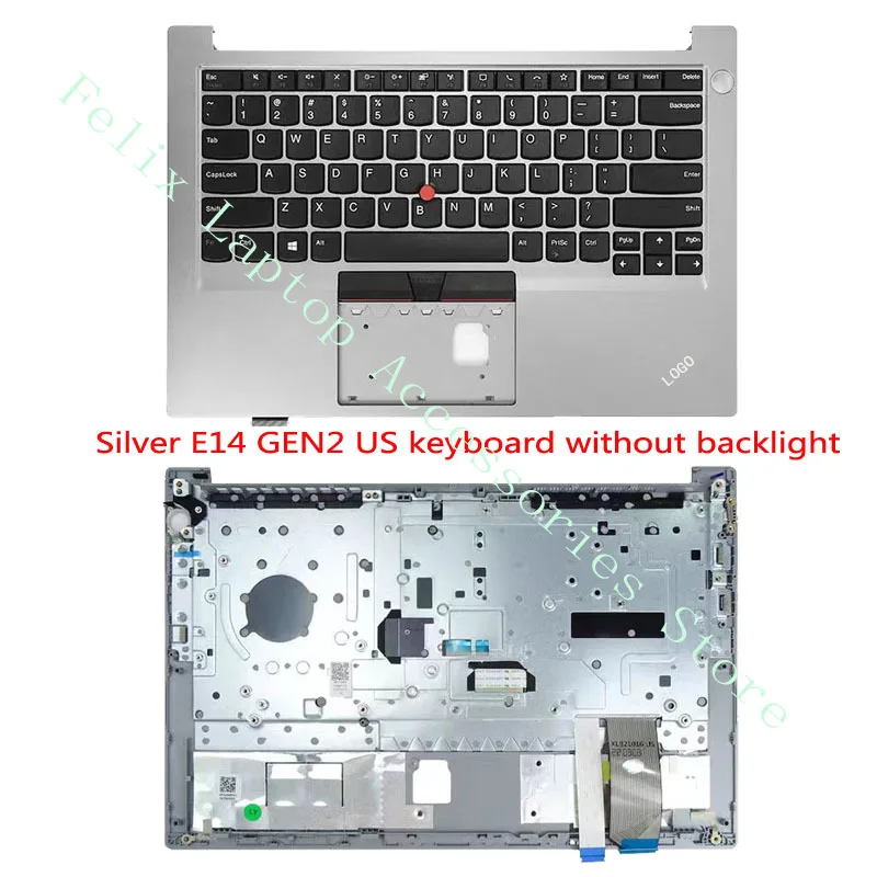 Imagem -05 - Lenovo-substituição do Portátil Thinkpad com Descanso da Palma E14 Gen2 Gen3 Gen4 Teclado dos Eua