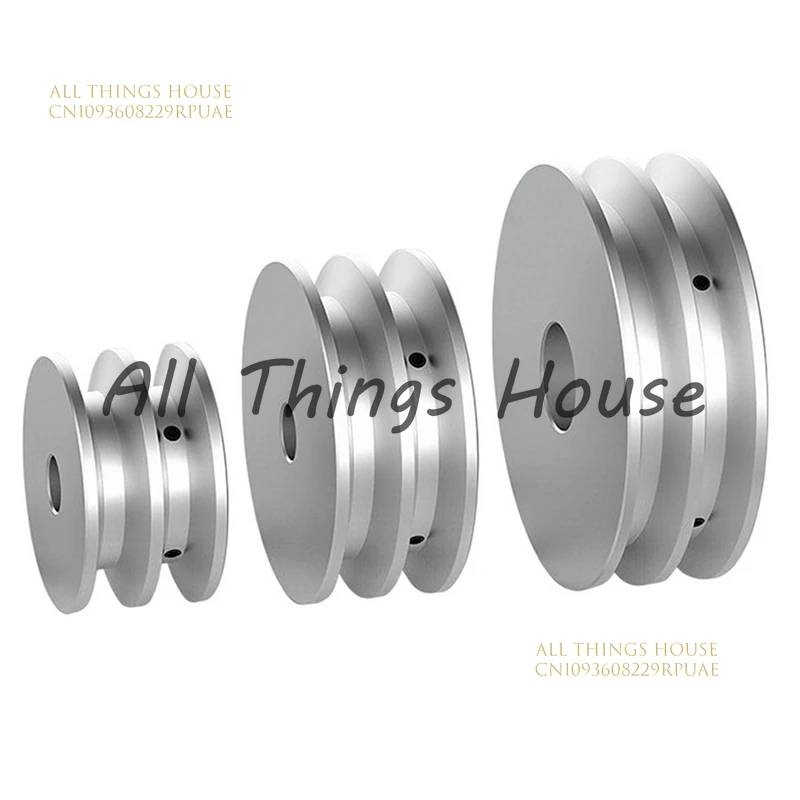 

1 шт. шкив из алюминиевого сплава с двойным V-образным пазом, фиксированный шкив с отверстием для замены комплектующих, диаметр 60 мм, 80 мм, 100 мм