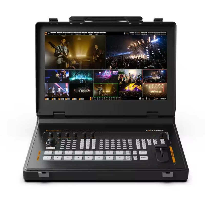 AVMATRIX SHARK S8X PLUS PLUS-N 8-Channel SDI/HDMI- Portable Video Switcher with 17.3" Display PTZ Control Recording Playback