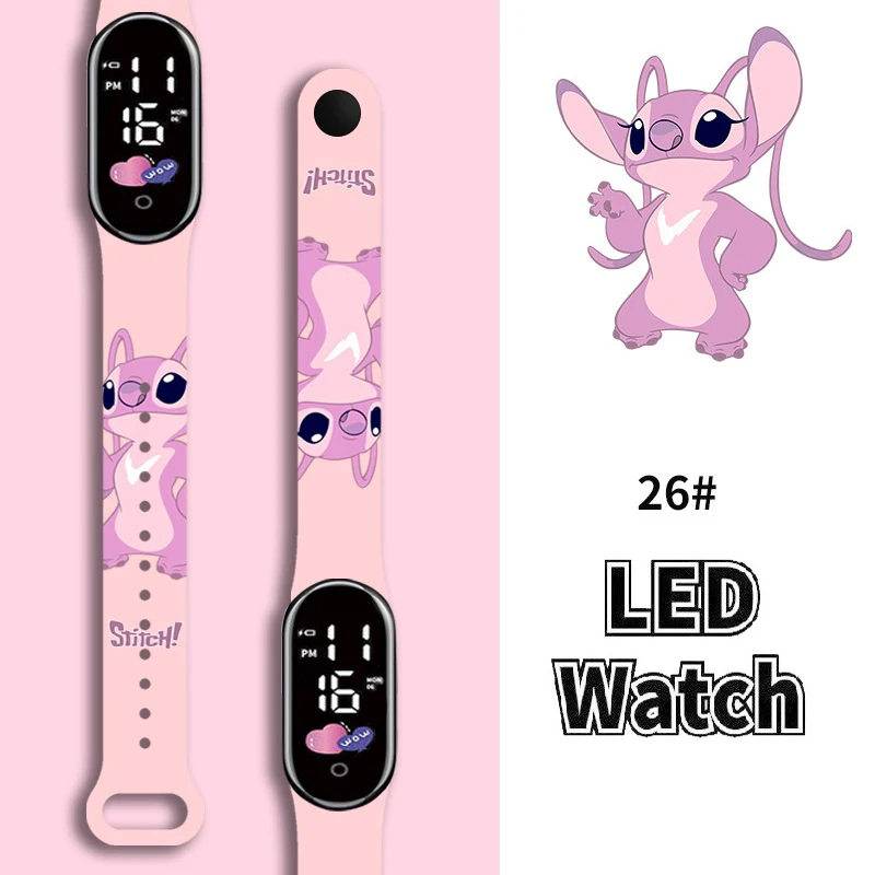 Stitch-reloj deportivo para niños y niñas, pulsera Digital resistente al agua con pantalla táctil, regalos para mujeres