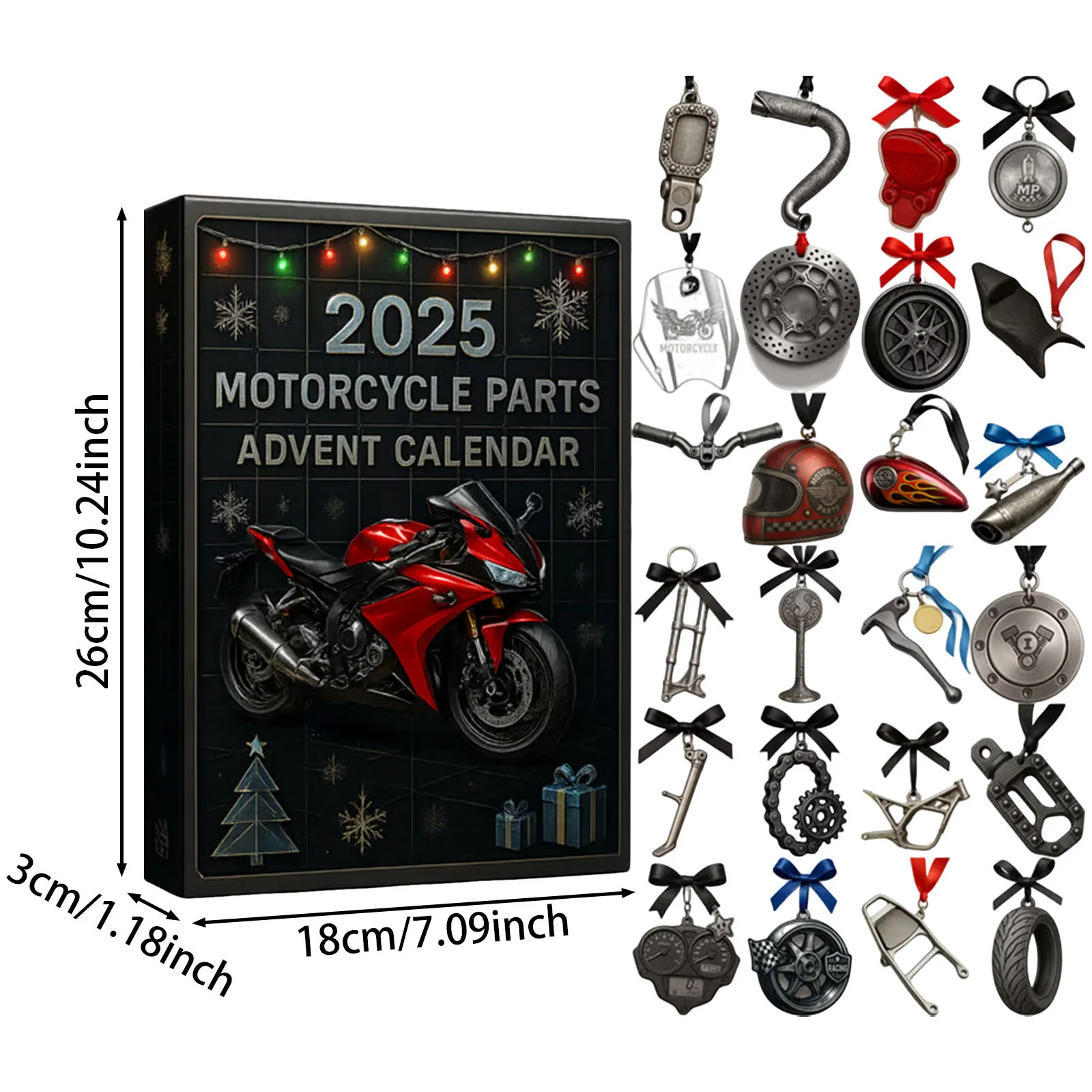 Prise de minuterie Cliquez pour voir le calendrier de l'Avent de la moto à vue complète 2025 ​ ​   Réveils de Noël pour enfants de 24 jours pour chambres avec minuterie