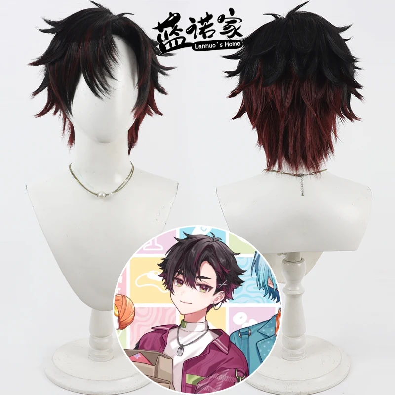 NIJISANJI Virtual YouTube Sakayori Soma Cos Cosplay Wig Halloween Party Prop Synthetic Hair Heat Resistant Fiber + Wig Cap