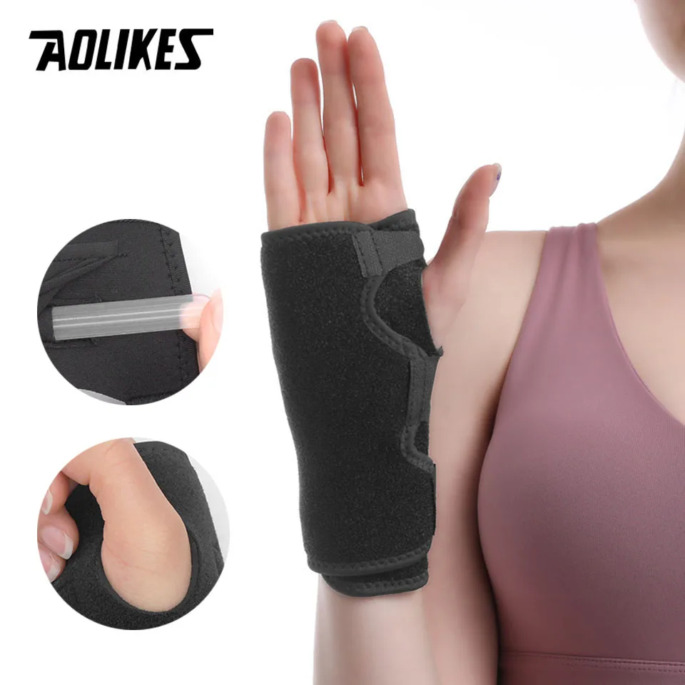 

AOLIKES 1 шт. Профессиональный фиксатор запястья, бандаж при артрите, бандаж при синдроме запястного канала, защита от растяжений, защита запястья