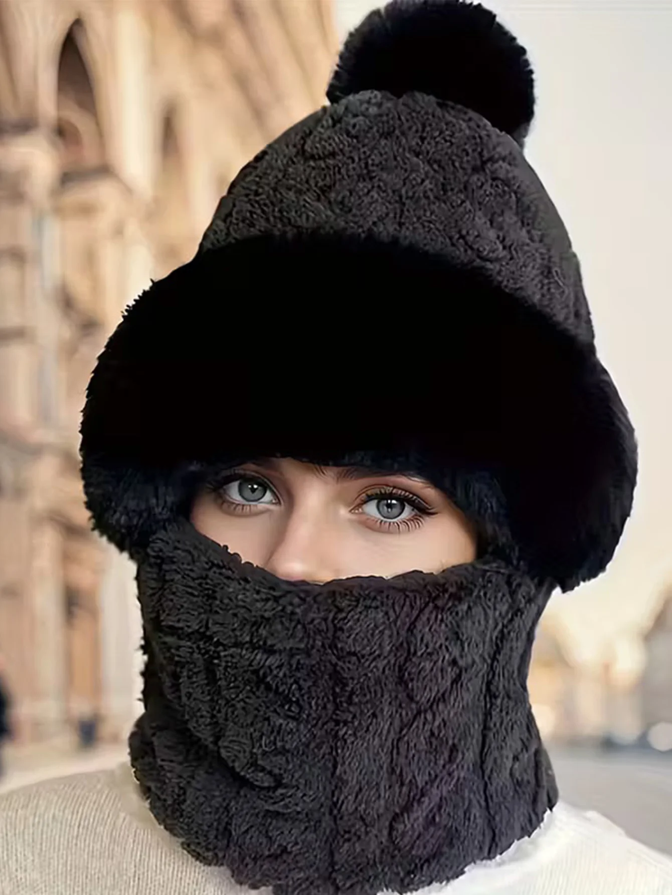 

1 шт. Мягкая плюшевая бархатная шапка — ветрозащитный, незаменимый для холодной погоды, удобный головной убор для ежедневных поездок и защиты от холодного ветра