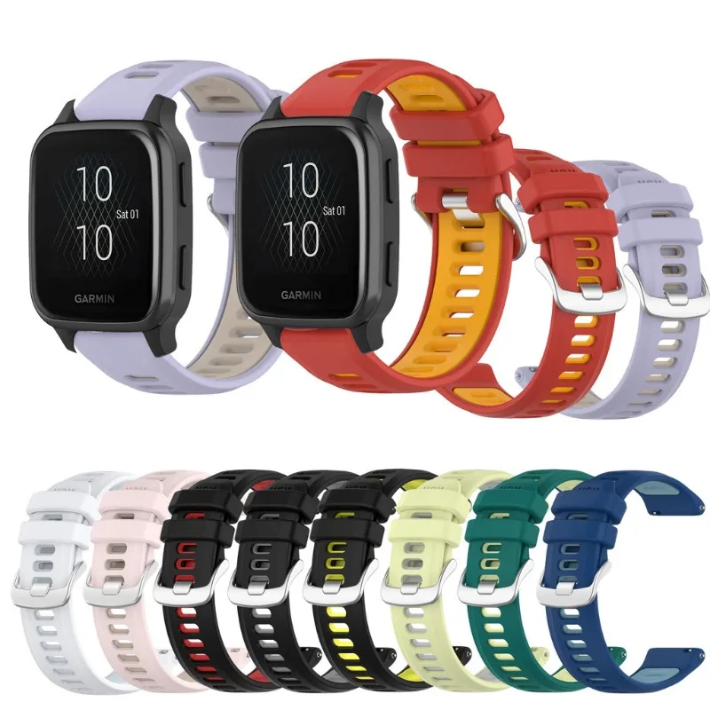 Advanced color scheme WristBand Two tone silicone strap For Garmin Venu Sq 2 /venu2 plus Vivoactive 3 5 6 Music element