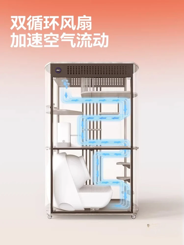 Panoramic cat villa luxury glass cat room large fresh air house household cat cabinet can be placed automatically