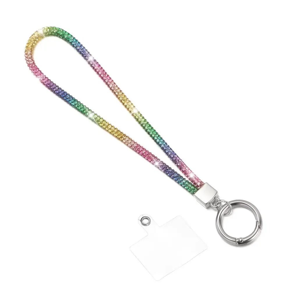 Glitter Bright Bling Bling Rhinestone Phone Lanyard Crystal Anti-lost Rope Wrist Straps Hanging Cord
