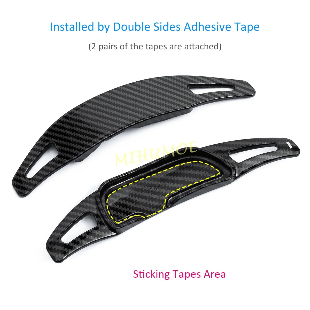 Carbon Fiber Look Steering Wheel Gear Paddle Shifter Extension For Mercedes-AMG A35 A45 C43 C63 E53 E63 S65 CLA35 GLA45 GLS63