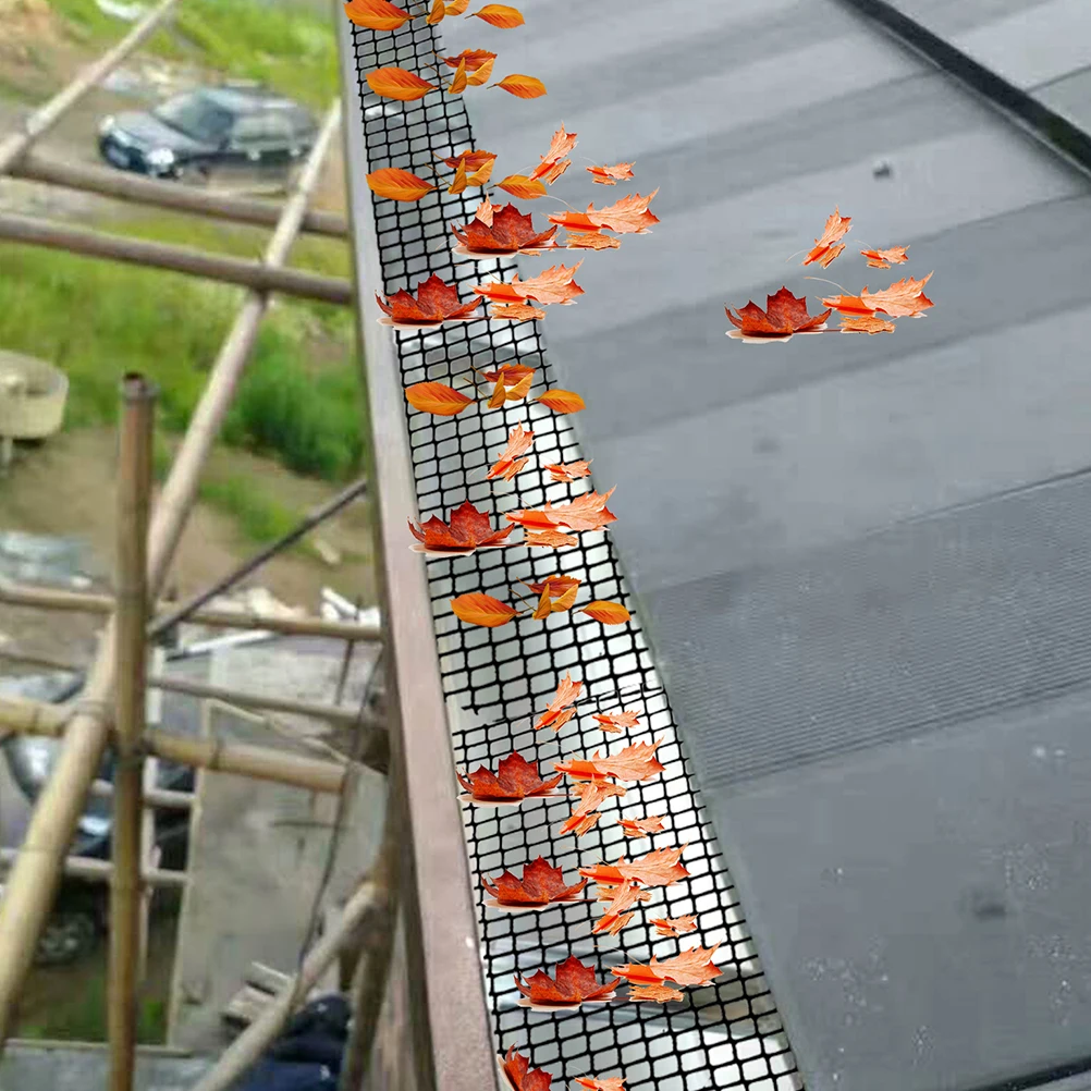 

Plastic Gutter Guard Mesh Gutter Cover Net Heat Resistant Durable Easy Install Foldable Leaf Protection For Courtyard Garden