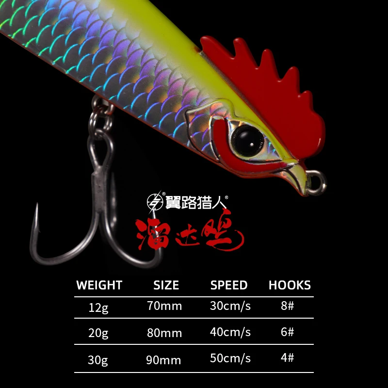 Fishing Sinking  Long Casting Pencil X4 12g/20g/30g Strengthen Hooks Hard Lure  Artificial Bait Lures For Fishing