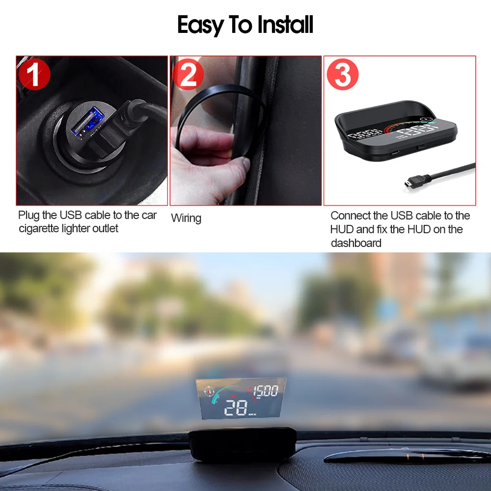 ACECAR Heads Up Display For Cars - GPS Speedometer Projector With MPH Display, Universal HUD