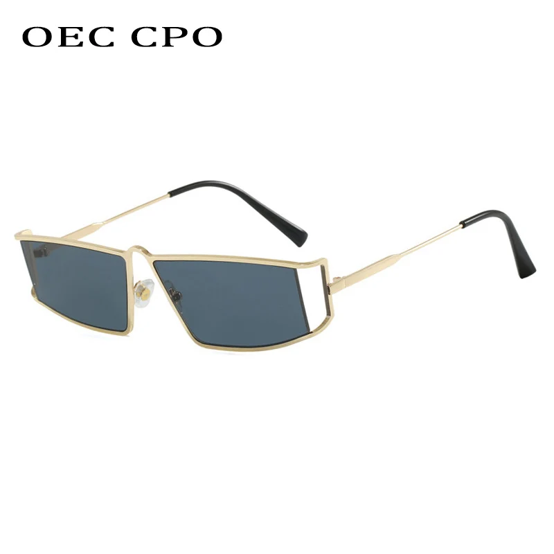 

OEC CPO Ins Popular Fashion Square Sunglasses Men Trending Metal Frame Black Shades UV400 Sun Glasses Female Punk Eyewear