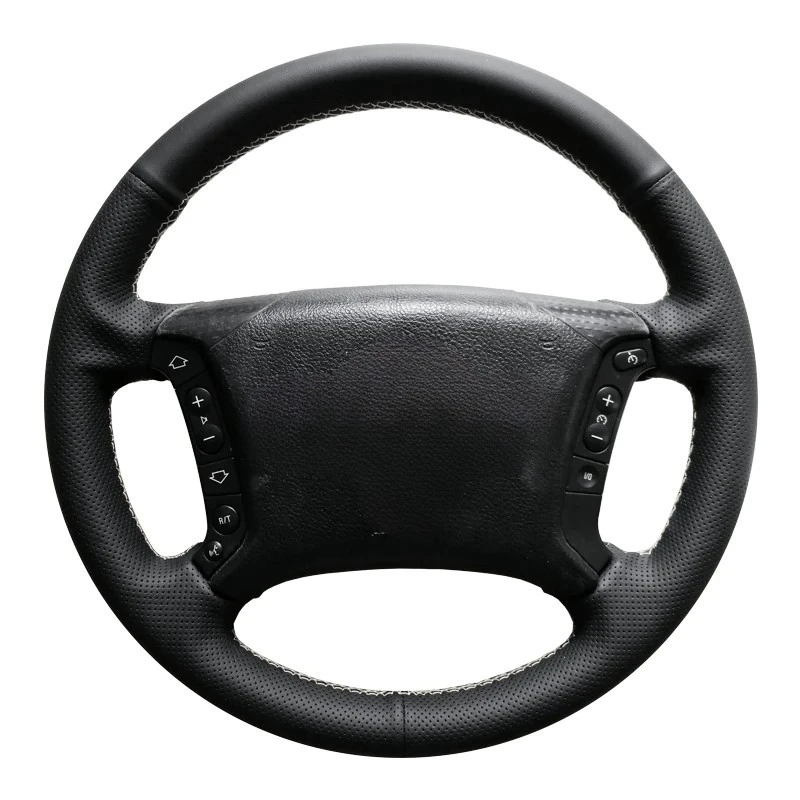 Customized Car Steering Wheel Braid Cover Anti-Slip Black Microfiber Leather Car Accessories For BMW E46 318i X5 E53 325i E39