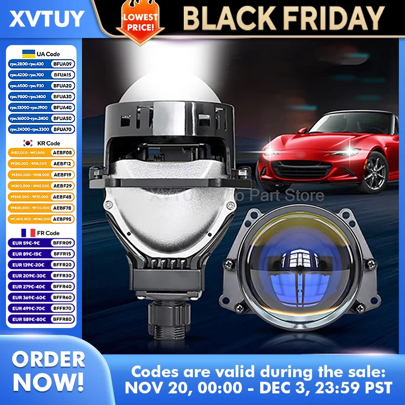 

Автомобильная светодиодная фара TIR 2,5/3 дюйма, бифокальная линза без потерь H4 H7, двойная чашка лампы, мощная лазерная линза, супер яркий, длительный срок службы, 12 В