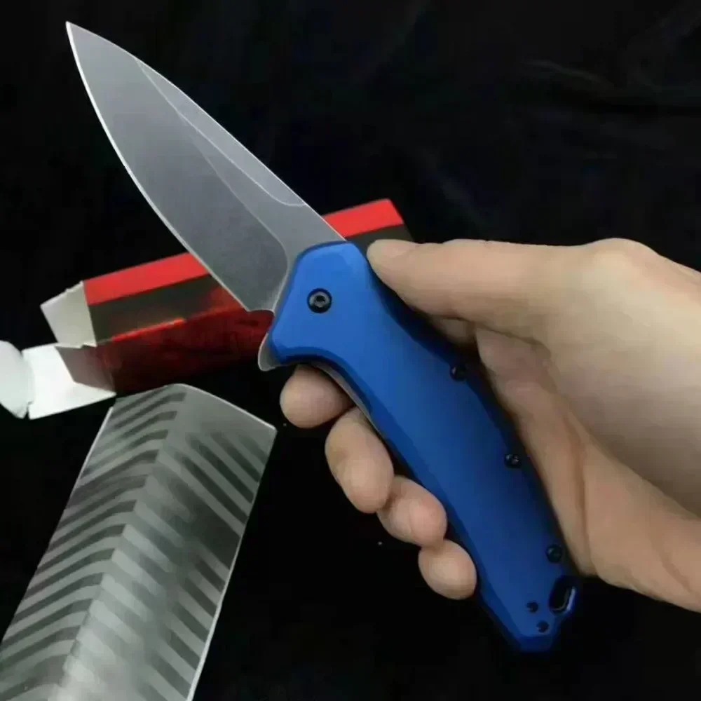 KS 1776 EDC Folding Portable Knife Aluminum Blue Handles 8Cr13Mov Blade Military Tactical Camping Hunting Outdoor Hand Knives