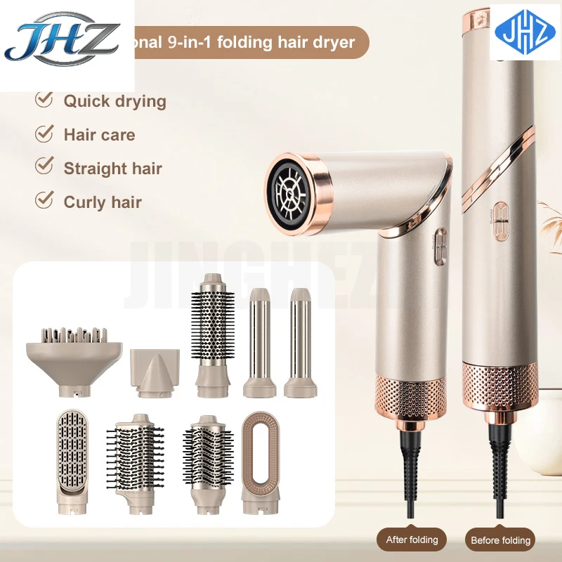 JHZ for VOAUN V-2099 Ten-in-One Multifunctional Foldable Hair Dryer Styler Versatile for Blowing Styling Straightening Curling H