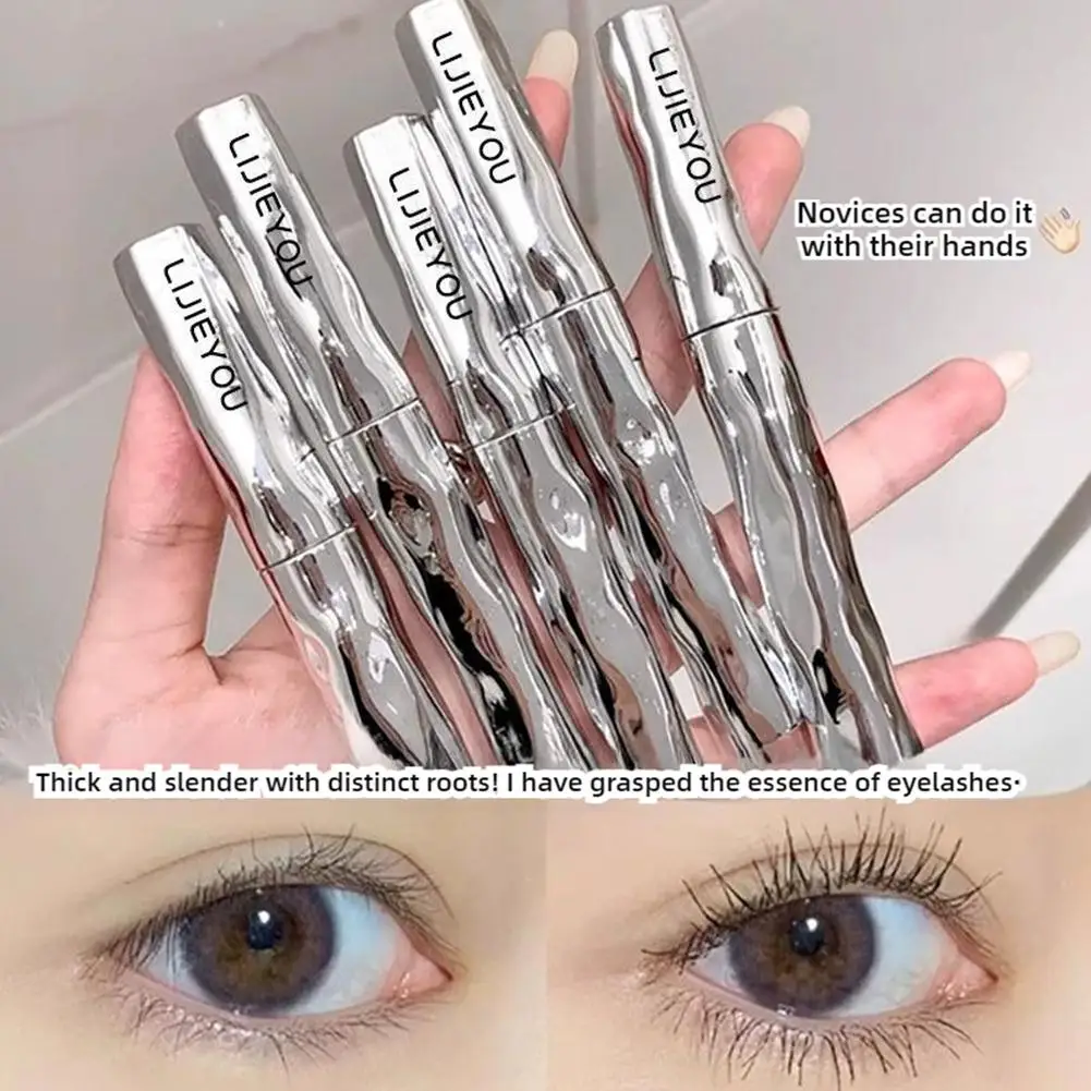 小さな鋼管マスカラシルク繊維非汚れナチュラル長期持続プライマーまつげ黒エクステンション化粧品まつげ