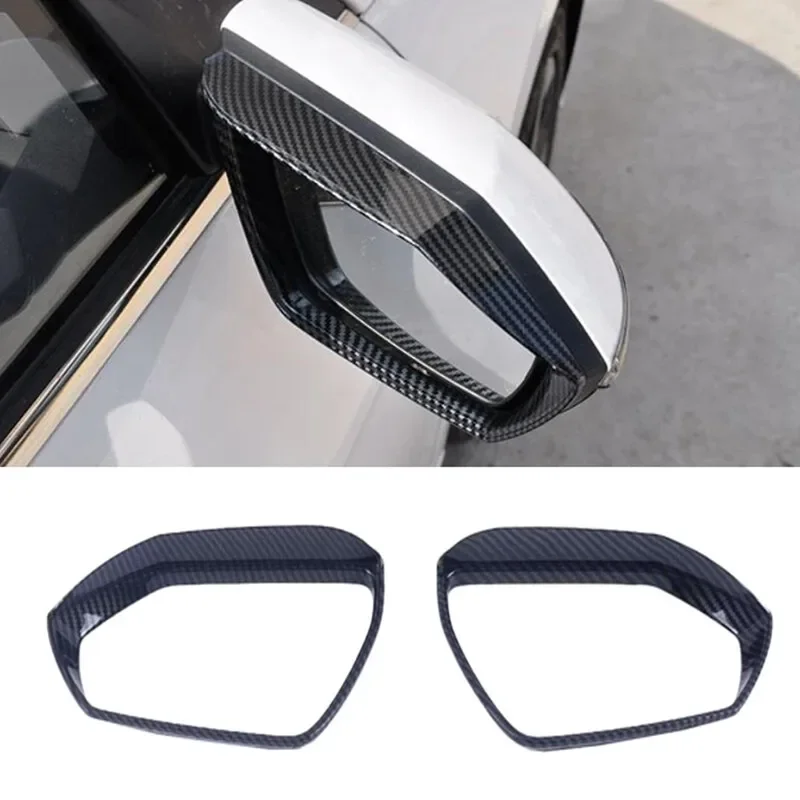 

abs Carbon Fiber Rear Rearview Mirror Rain Shade Cover Trim Glass Sun Visor Shield Frame For Hyundai Elantra CN7 2020 2021 2023