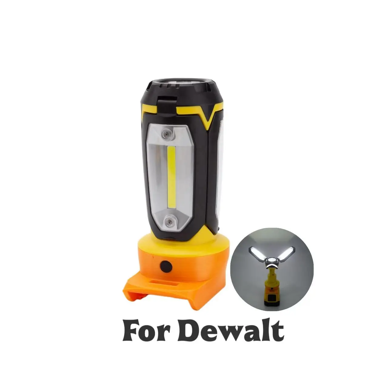 

Cordless Spotlight Flashlight Folded Point For Dewalt LED 18V 20v MAX Pivoting Torch Flood Work Light Flashlight （No Battery)
