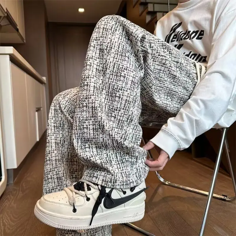 

Corduroy Spot Men's Pants Autumn 2025 New American Retro Lazy Style Drape Casual Loose Straight Leg Trousers