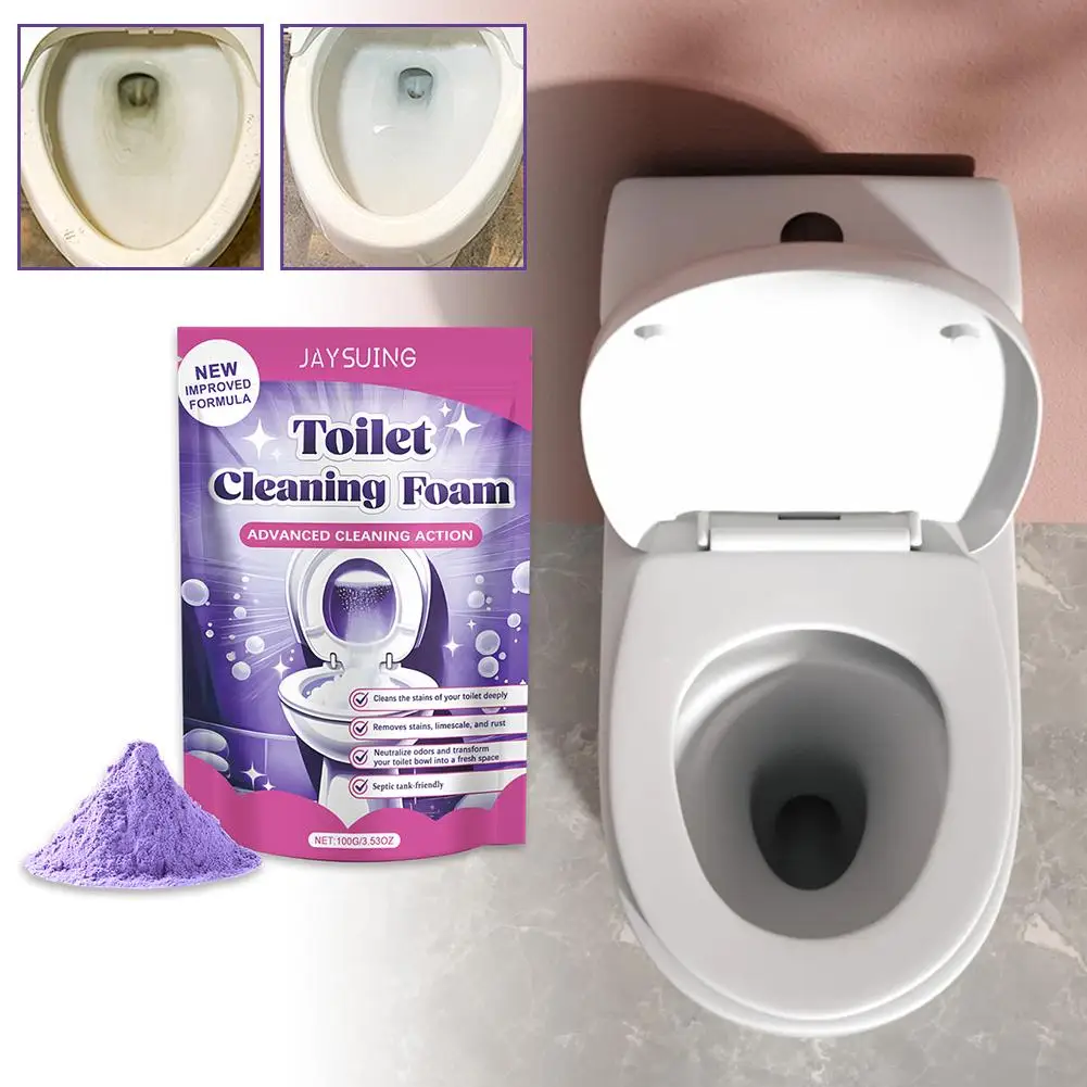 Nettoyant pour cuvette de toilette, poudre de miracles auto-activatrice, mousse, détartrage en profondeur, détachant pour le nettoyage des cuvettes de toilettes, fournitures de salle de bains