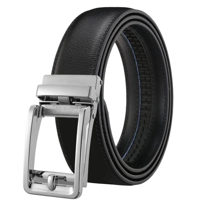 3,5 cm Herren-Gürtel, Automatischer Echtleder-Gürtel, Verstellbarer Leder-Ratschengürtel, Echter Designer-Ledergürtel – Detail 14