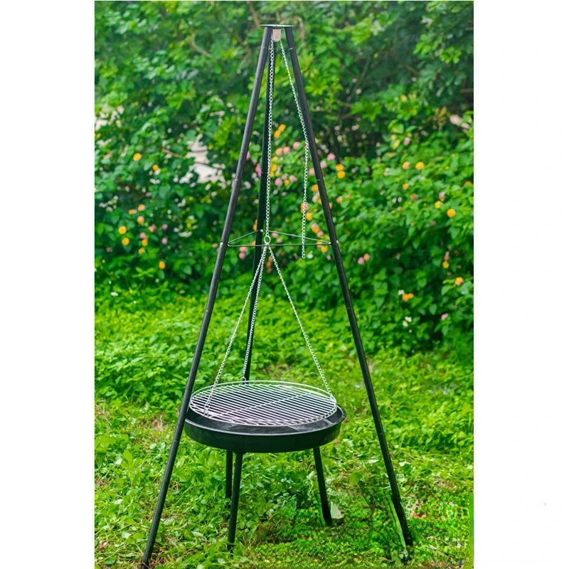 Charcoal Stove Bbq Grill Outdoor Tripods Barbecue Grills Campfire Camping Equipment Grills Hanging American Portable Grill