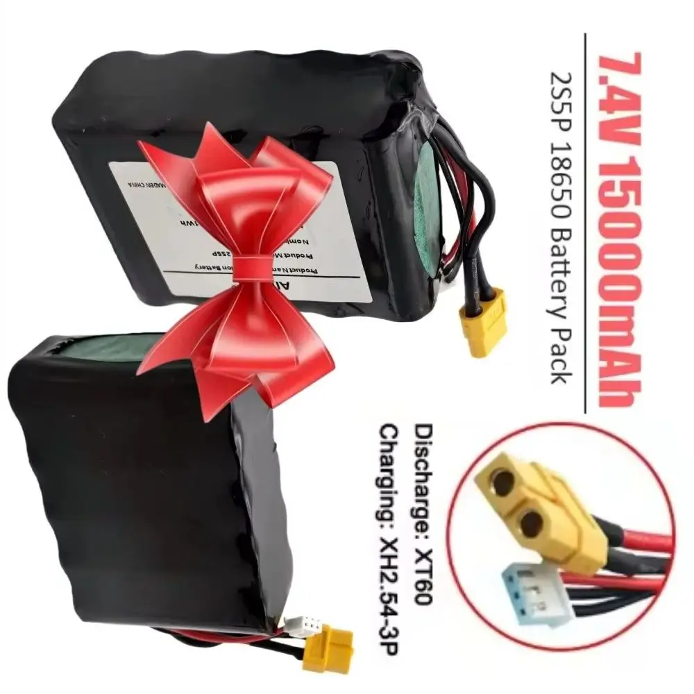 

2S5P 7.4V 15Ah High Capacity Li-ion Battery for UAV RC Airplane Quadrotor with XH2.54-5P XT60 Connector