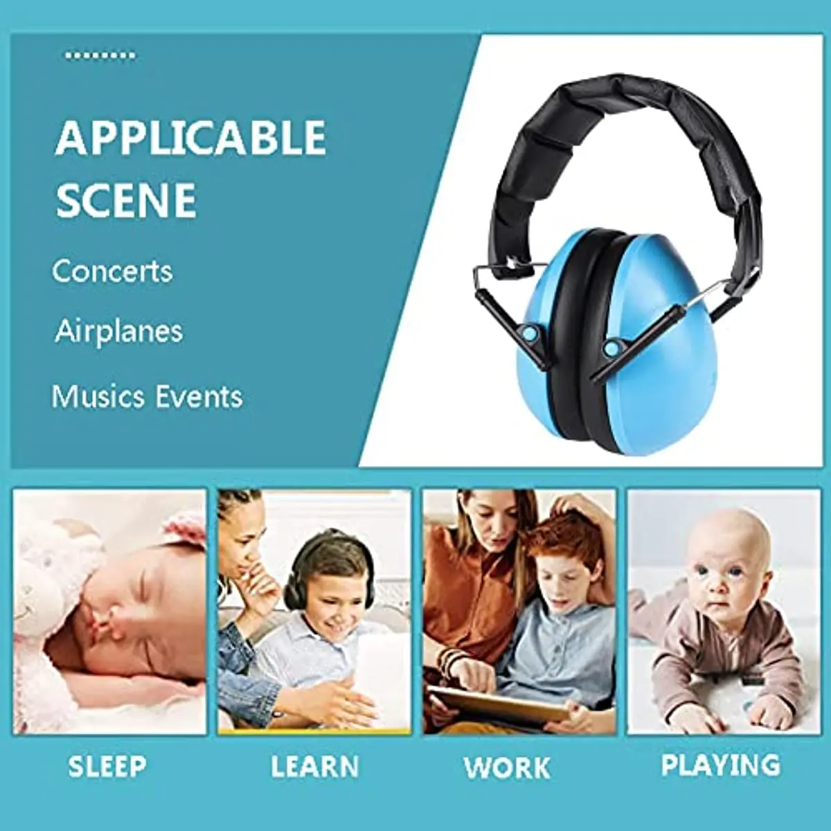 New Upgrade Sponge Adjustable Kids Child Baby Earmuffs Hearing Protection Ear Defender Noise Reduction Safety for Sport Shooting