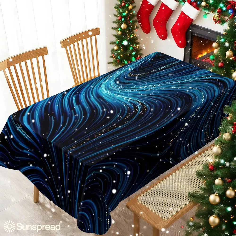 Cyan Star Stream Table Cloth Waterproof Tablecloth Spill Proof Table Cloth, Wipe Clean Table Cloth for Dining Camping