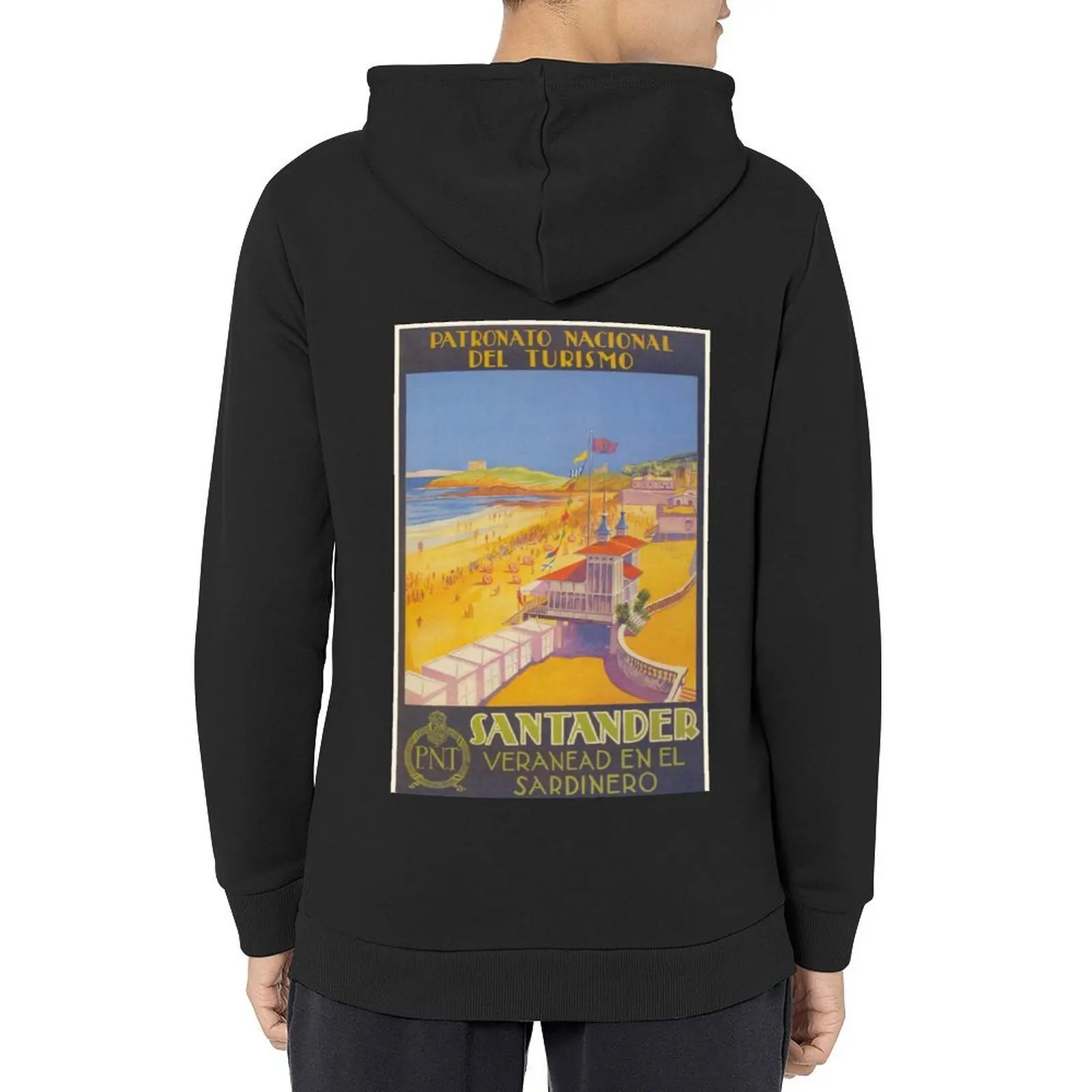 

Santander Spain Colorful Vintage Travel Poster Hoodie men wear men's clothes male clothes new in hoodies and blouses