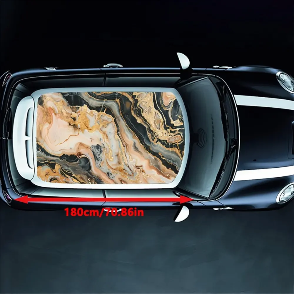 Modern Ink Marble Printing Car Roof Sticker Wrap Racing SUV Auto Accessories Packaging PVC Car Hood Graphic Decal Decoration