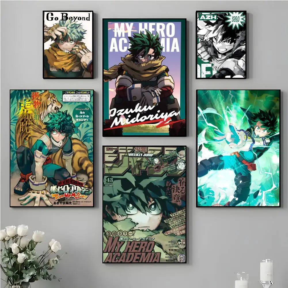 Anime Midoriya Izuku Poster High-definition poster stickers ideal gifts for bedrooms living rooms hallways  great