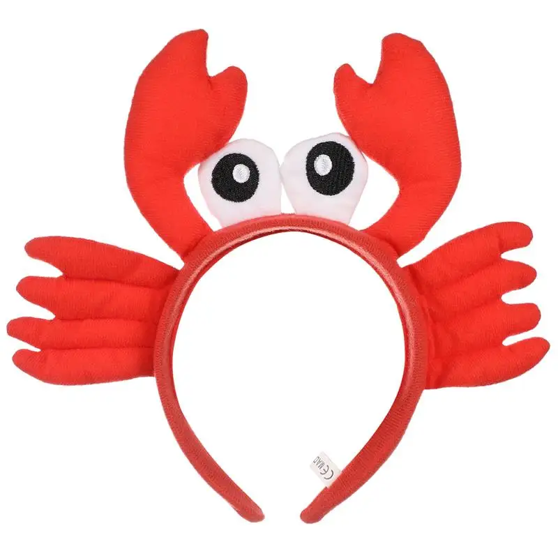 

Red Crab Plush Hair Bands Big Eye Crab Headband Lobster Hair Hoops Photo Props Seafood Lobster Headband Lobster Hat Costume