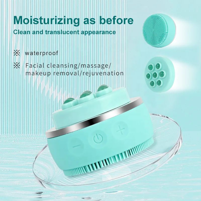 ミニ電動シリコン洗顔ブラシ、フェイシャルリフティングボールローラーマッサージ、美肌ケア