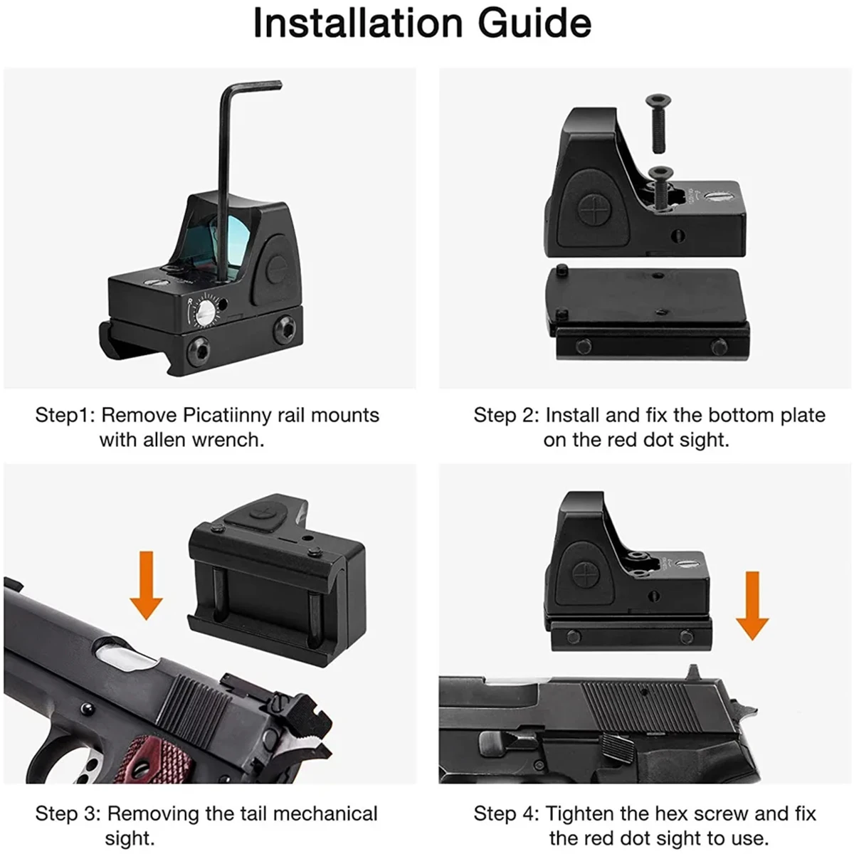 Tactical Grace M1 Red Green Dot Sight Holographic 3MOA Reflex Hunting Trijicon RMR Riflescope Airsoft Pistol Glock 17 1913 Mount