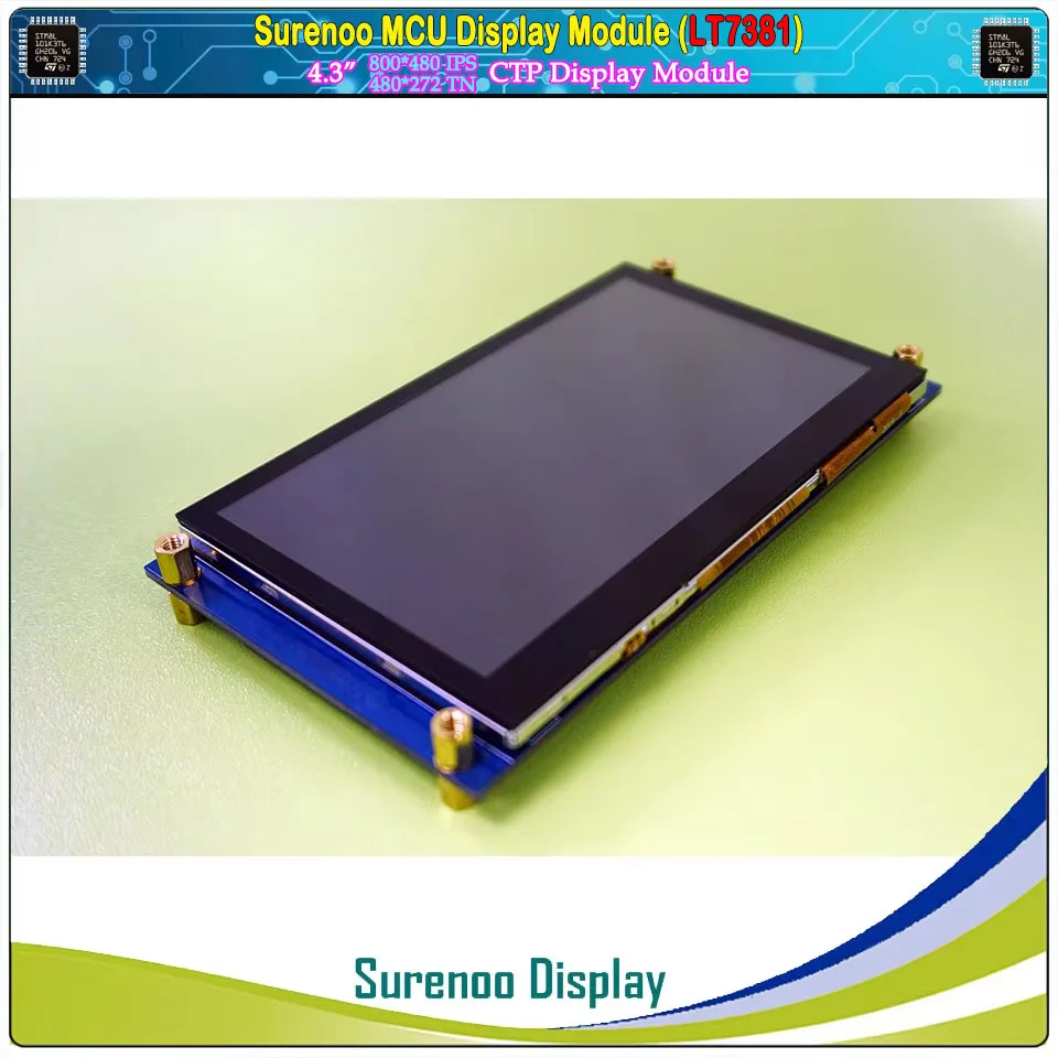 4.3" 480*272 TN 800*480 IPS LT7381 16_Bit MCU Parallel TFT LCD Module Display Screen Capacitive Touch Panel for Alientek STM32