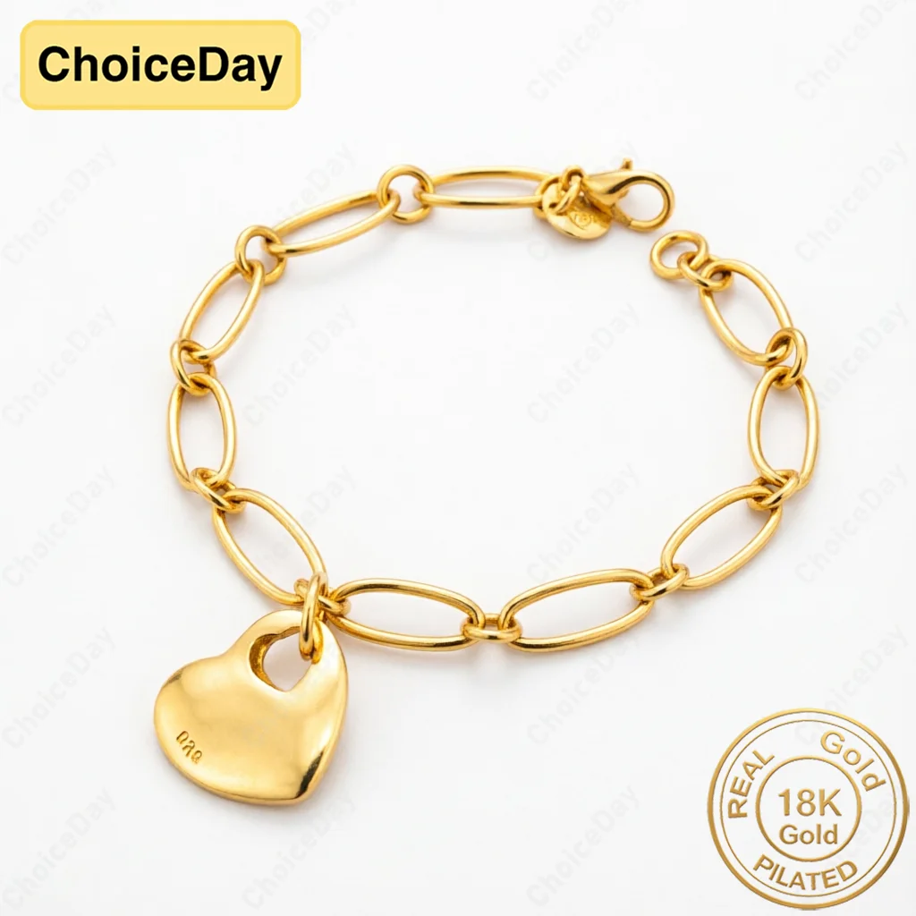 18K Gold Plated Delicate Hollow Heart Bracelet for Women, Fashionable Wedding Jewelry Accessories and Gifts