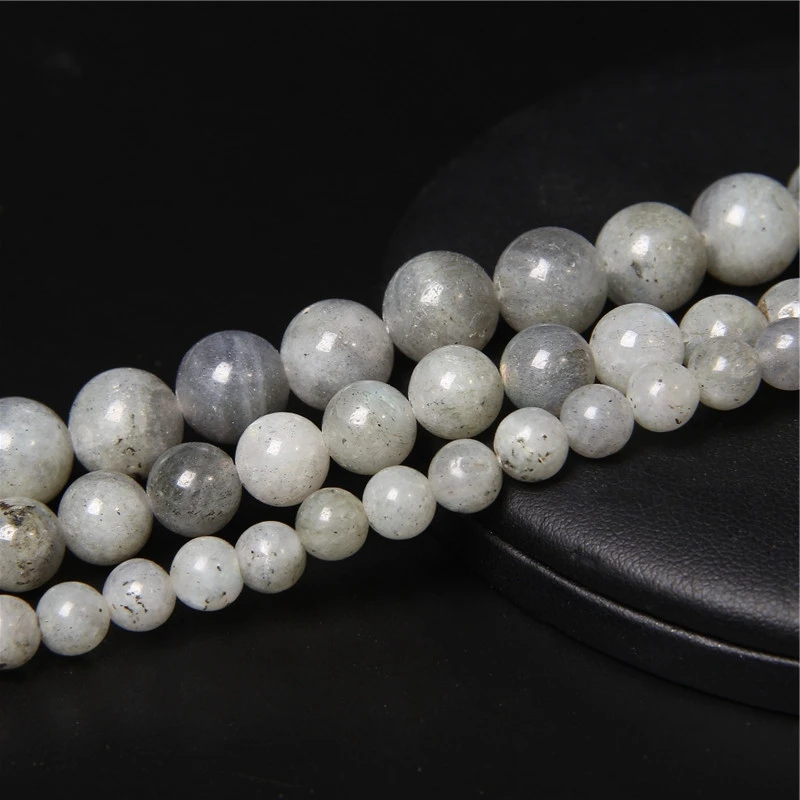 Nature Gray Moonstone Beads labradorite Stone Loose Polished Beads For Jewelry Making Bracelet Necklace Accessories 15.5\