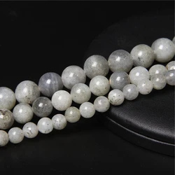 Nature Gray Moonstone Beads labradorite Stone Loose Polished Beads For Jewelry Making Bracelet Necklace Accessories 15.5