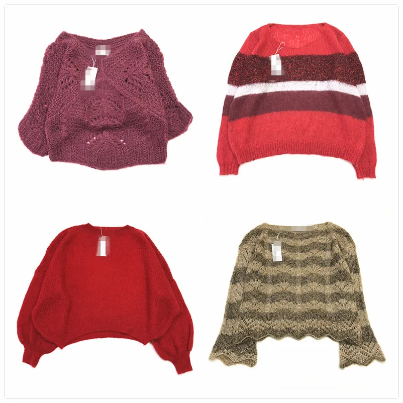 

Винтажный осенне-зимний вязаный свитер, шелковая верхняя одежда ярких цветов, женская мода, лето 2024, лето