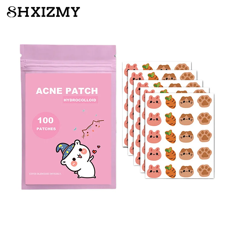 100 PCS/SET Cartoon Pimple Patch Acne Colorful Invisible Acne Removal Skin Care Stickers Concealer Face Spot Beauty Makeup Tools