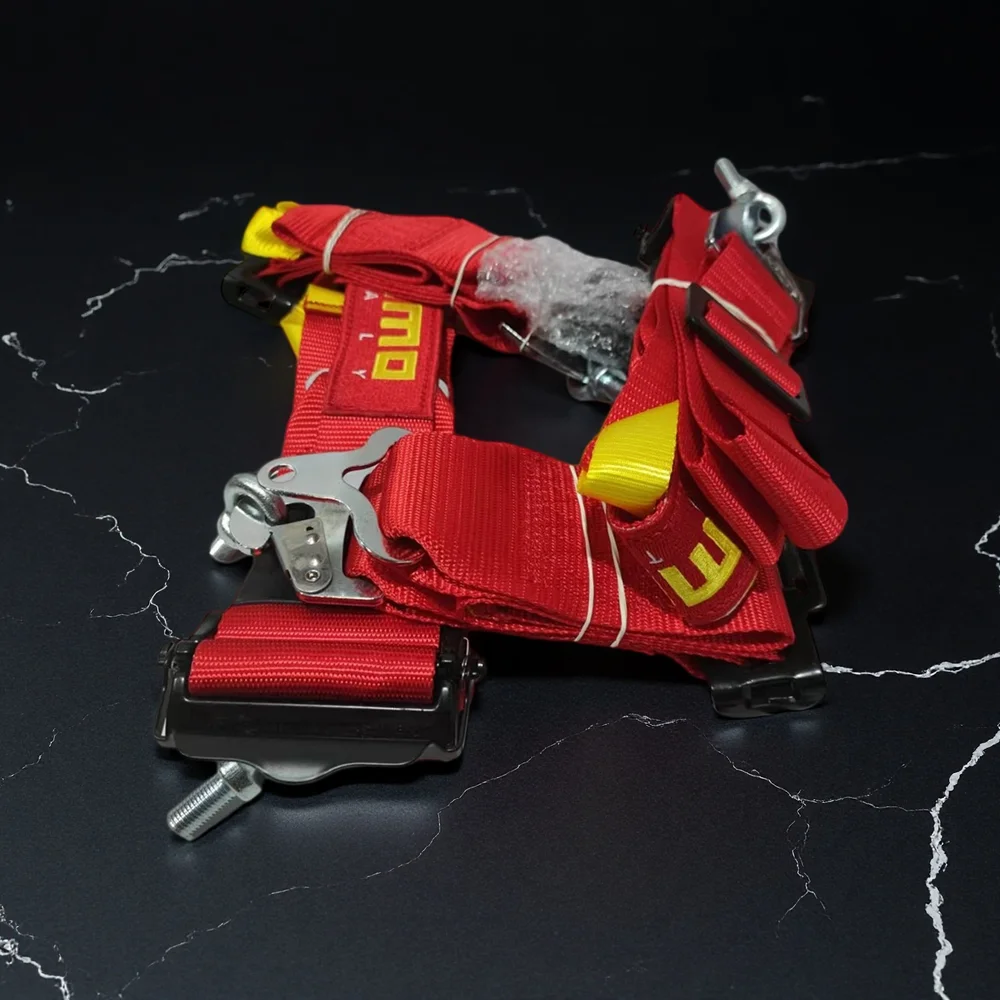 Racing M.O 4 Points Seat Belt 3Inch Racing Car Safety Belt Harness High Quality Rally Game Quick Release Camlock Seat Belt Strap