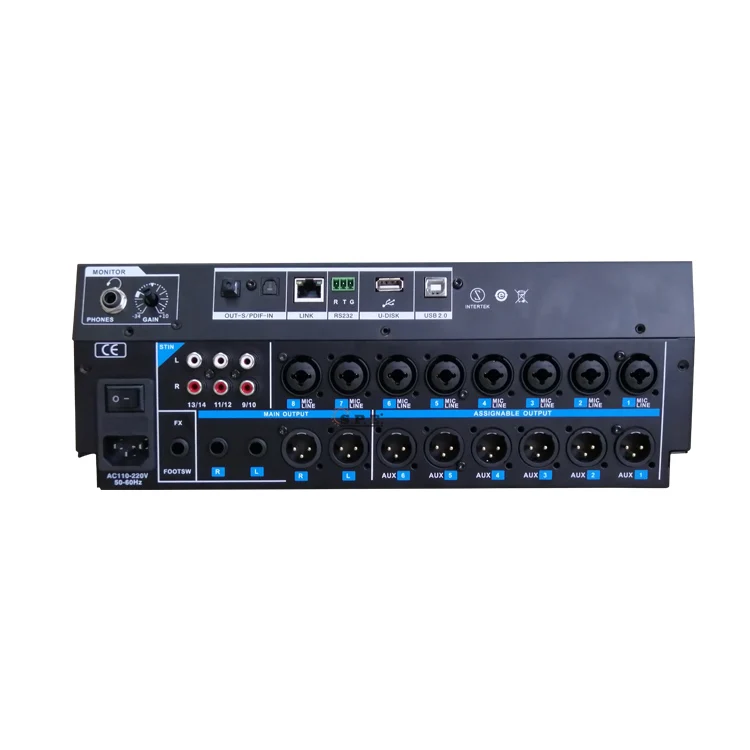 SPE 16 Channel DJ Mixer Audio Profesional Power Mixing Amplifier Digital Mixer 48V Phantom Power US Plug